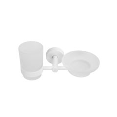 DOUBLE SOAP AND TUMBLER 185366 BIANCO OPACO UNO