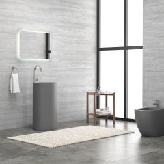 PEDESTAL BASIN 45D-PMDG GRIGIO OPACO MILOS 820x440x440mm