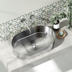 SELF STANDING BASIN VALVE FLEX. BB6808-BS JUPITER BRUSHED STEEL 550x350x115mm