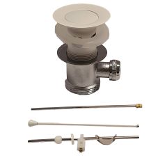 BRASS VALVE D144-B BIANCO WITH WIRE AND OVERFLOW BRASS COVER