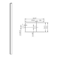 EXTENSION PROFILE KSLP 180CM FOR KSLP062 5mm