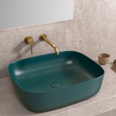 SELF STANDING BASIN LT 2143-MBG VERDE OPACO 490x395x150mm