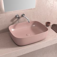 SELF STANDING BASIN LT 2143-MP ROSA OPACO 490x395x150mm