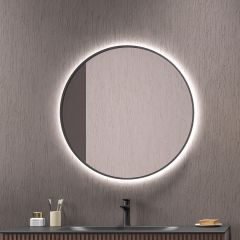 MIRROR LED ROUND 31255CI/1508 SHARON BLACK  Ø80