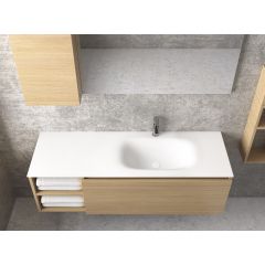 FURNITURE BASIN SPACE 1350x460x160mm RIGHT BOWL WITHOUT HOLE
