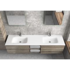 FURNITURE BASIN SPACE 1750x460x160mm 2 BOWLS-WITHOUT HOLES