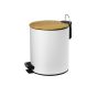 WASTE RECEPTACLE BAMBOO 1555 BIANCO OPACO 5L