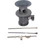 BRASS VALVE D144-S INOX SATINATO WITH WIRE AND OVERFLOW BRASS COVER