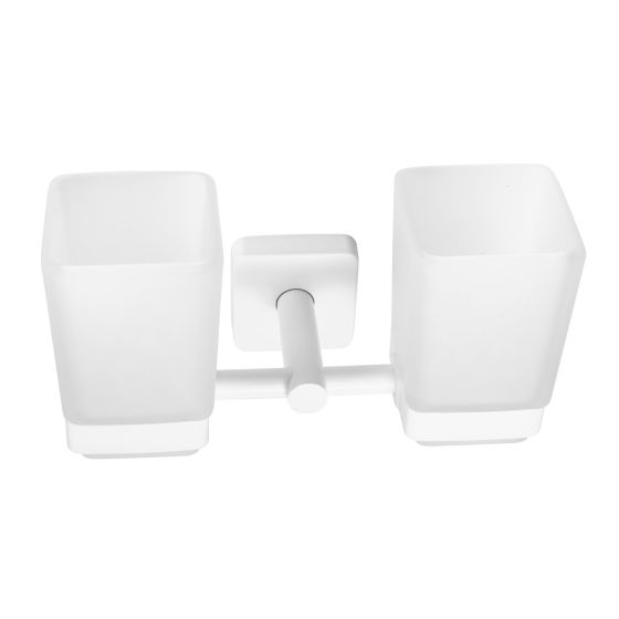 TUMBLER HOLDER DOUBLE 485566 BIANCO OPACO QUATTRO