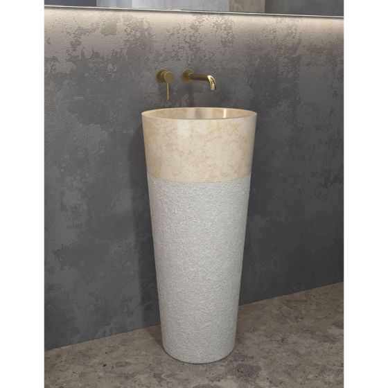 PEDESTAL BASIN BORA PRDG CREAM Ø400x900mm