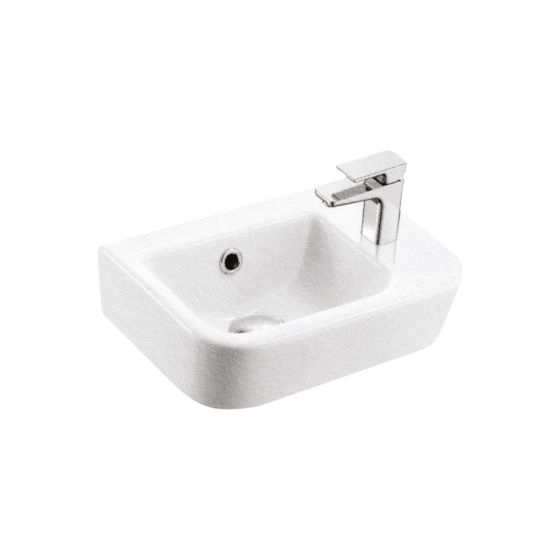 WALL HUNG BASIN LH 10100 RIGHT LEGEND 370x245x100mm