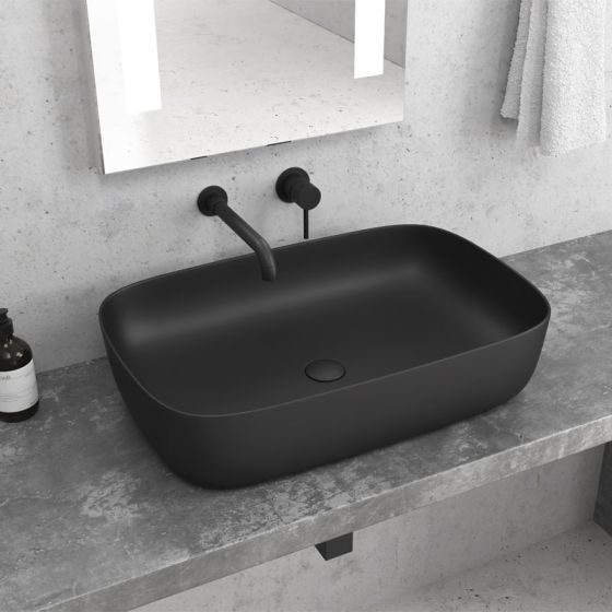 SELF STANDING BASIN LT 2143-PMB NERO OPACO MILOS 600x390x145mm