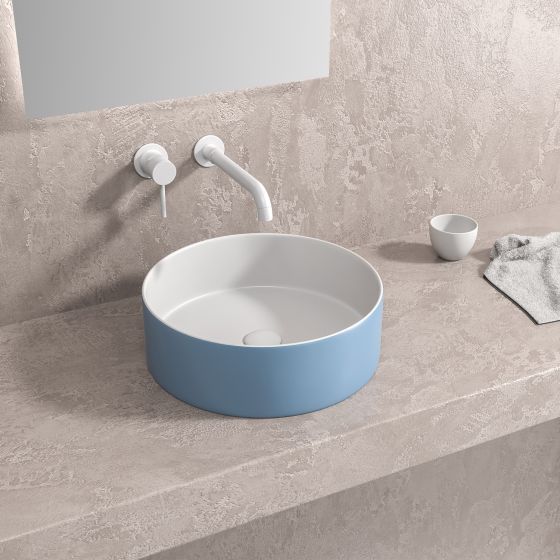 SELF STANDING BASIN LT M3134-BLW BIANCO-AZZURO OPACO 355x355x120mm