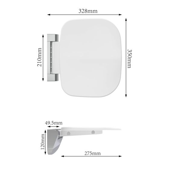 SHOWER SEAT ST001 CARE (SA-A360) WHITE 35x32,8x12cm